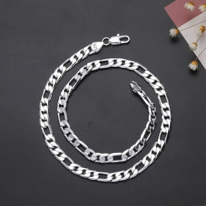 Sterling Silver Chain Fashion Necklace N018- ZM4m-S / 75cm