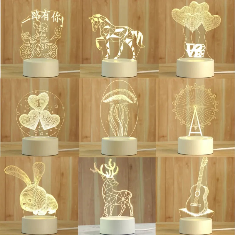 Romantic Love 3D Acrylic Led Lamp