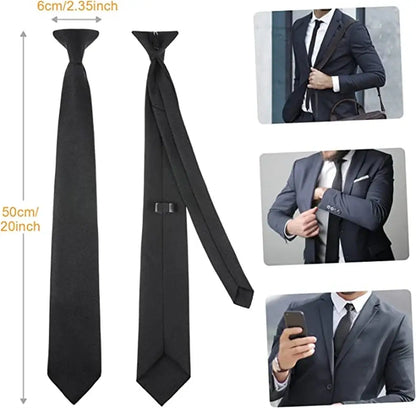 2PCS Adjustable Men’s Suit Ties – Formal & Casual Clip-On Necktie Set Dark Blue / United States