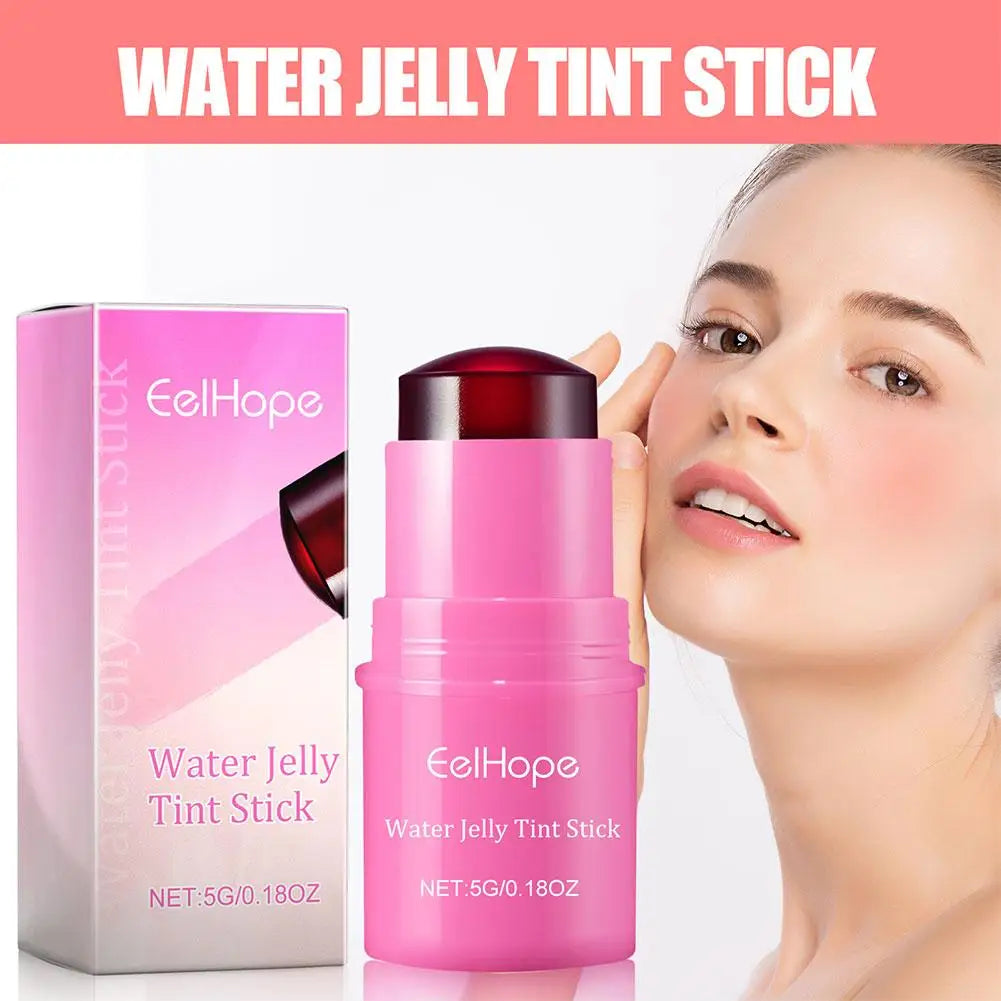 3in1 Cheek Lip Tinted Moistured Blush Stick Eyes Cheek Lip Brighten Cream Water Jelly Tint