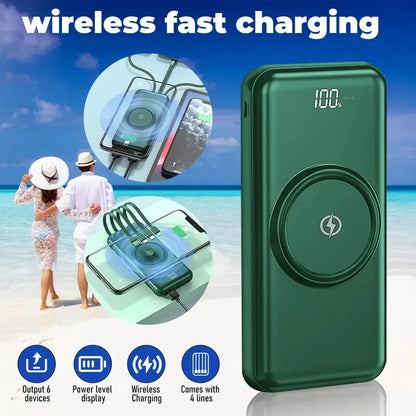 20000mAh Wireless Power Bank Fast Charging 20000mah / United States / black