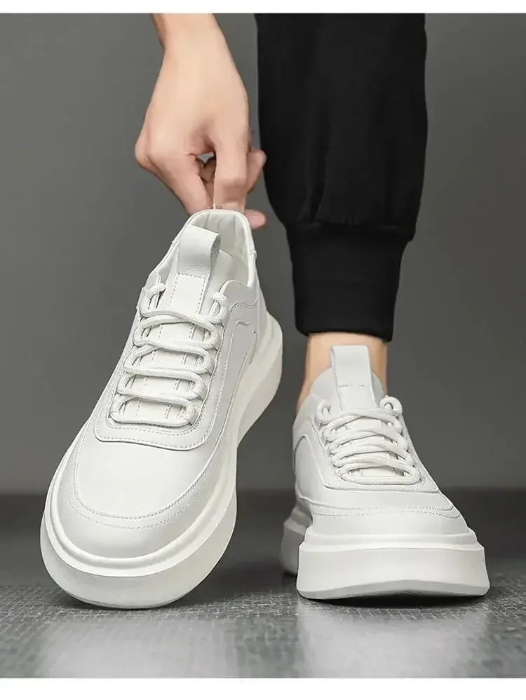 Men Thick Sole Shoes white brown / 39