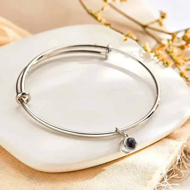 Customized Photo Projection Bracelets For Women Personalized Couple Bangles Rose Gold / United States