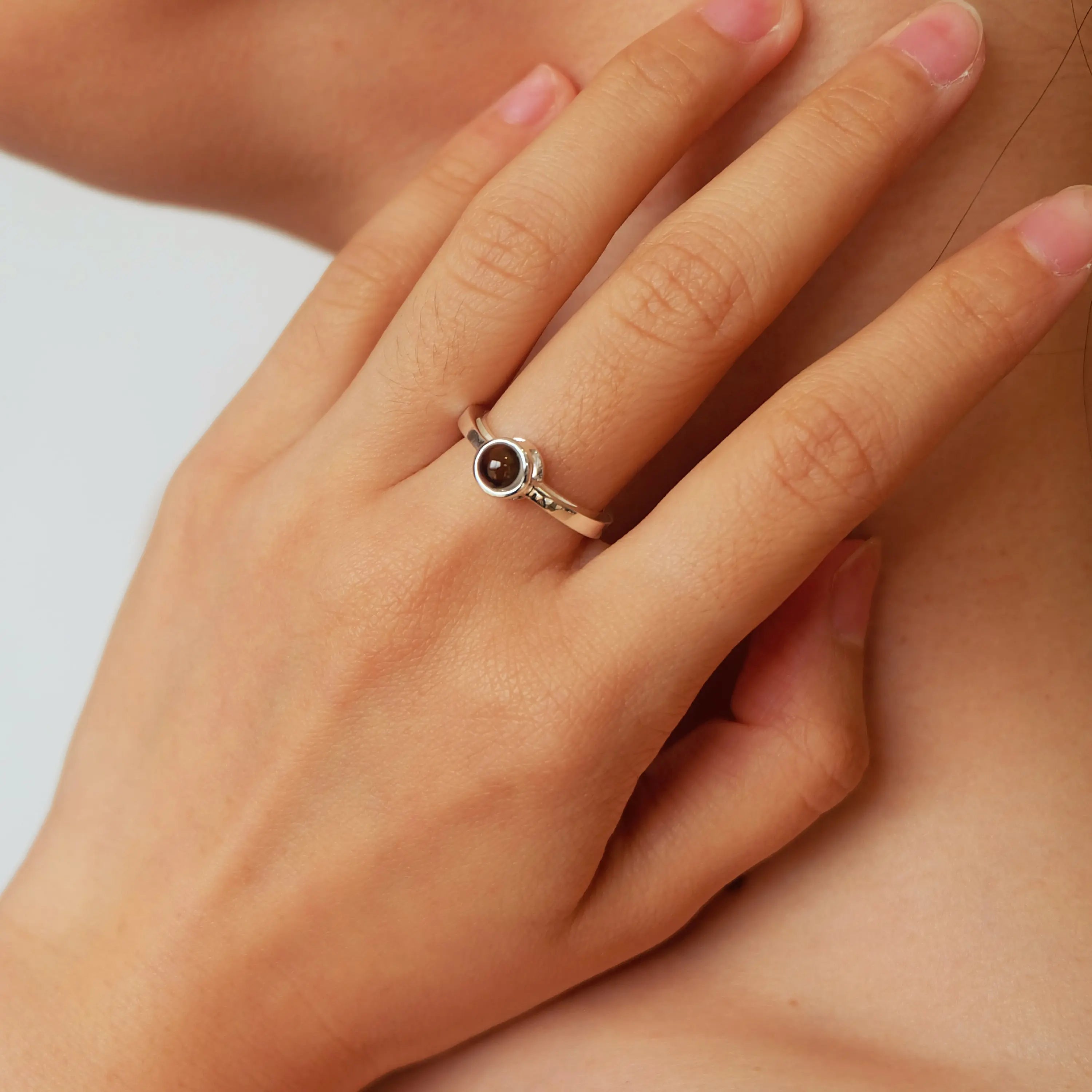 Valentines Day Custom Photo Projection Ring Colorful Picture Inside Jewelry for couple
