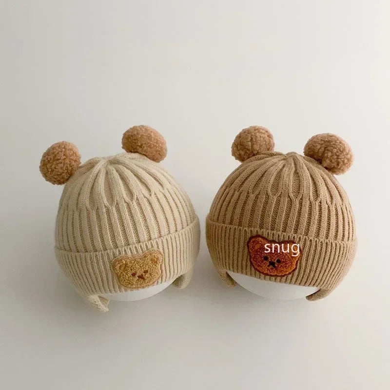 Winter Baby Beanie Hat Cartoon Bear Ear Protection