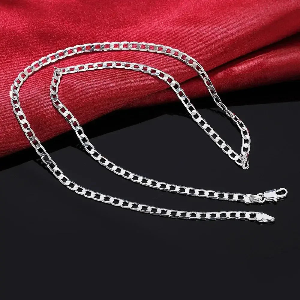 Sterling Silver Chain Fashion Necklace N132-QCS4m-s / 75cm