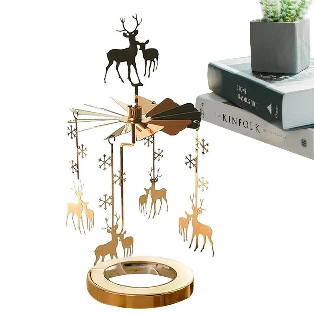 Candle Holder Thermal Rotating Candlestick Thanksgiving Table Decoration