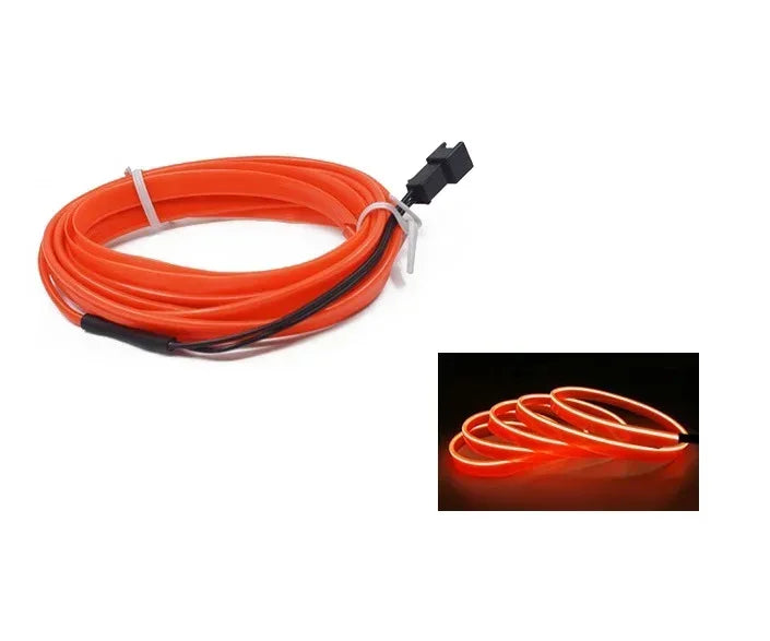 Neon LED Light Glow EL Wire String Strip Rope Orange strip / 3m
