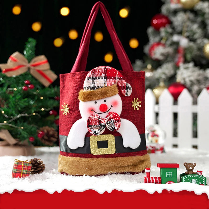 Christmas Drawstring Gift Bags – Snowman, Santa & Animal Holiday Tote Set (1-20PCS)