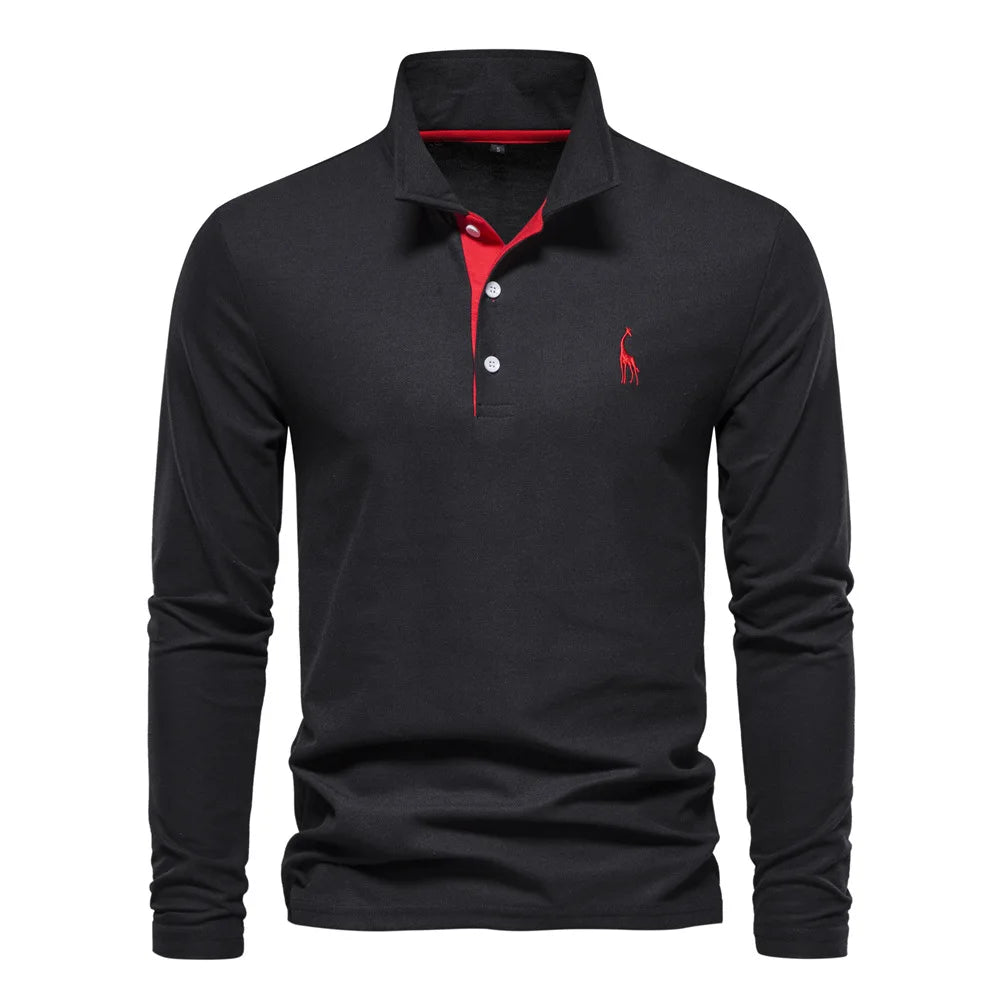 Long Sleeve Golf Polo Shirts Homme Spring Tshirt