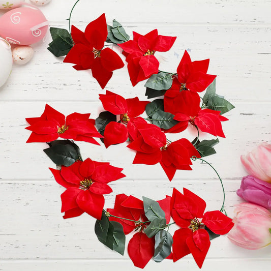 Festive Holly Berry Christmas Wreath with Pinecones Red / 200cm / United States