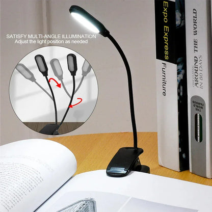 Adjustable Mini Clip-On Study Desk Lamp Black 01