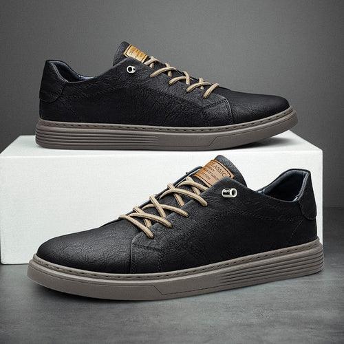 Mens Lace Up Oxford Leather Shoes Black / 8.5