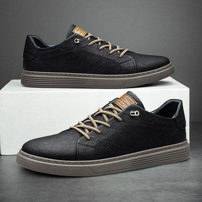 Mens Lace Up Oxford Leather Shoes Black / 8.5