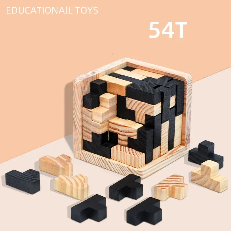 Cube Puzzle Luban Interlocking Creative Educational Wooden Toy