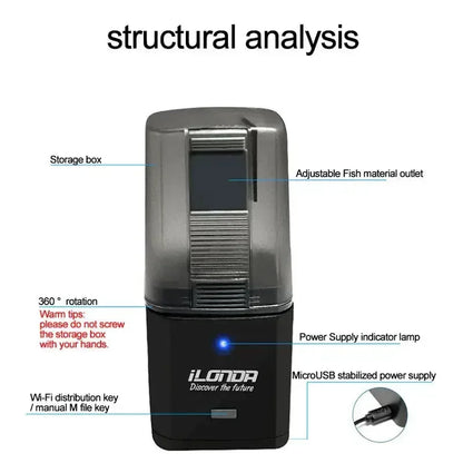 Wifi Wireless Intelligent Remote Control Fish Tank Dispenser WiFi Black