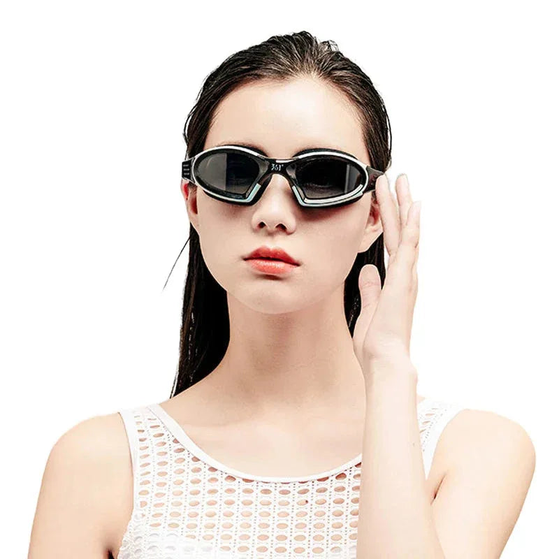 HD Anti fog swimming goggles White goggles