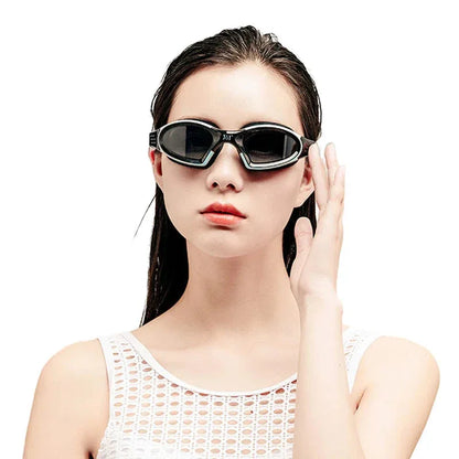 HD Anti fog swimming goggles White goggles