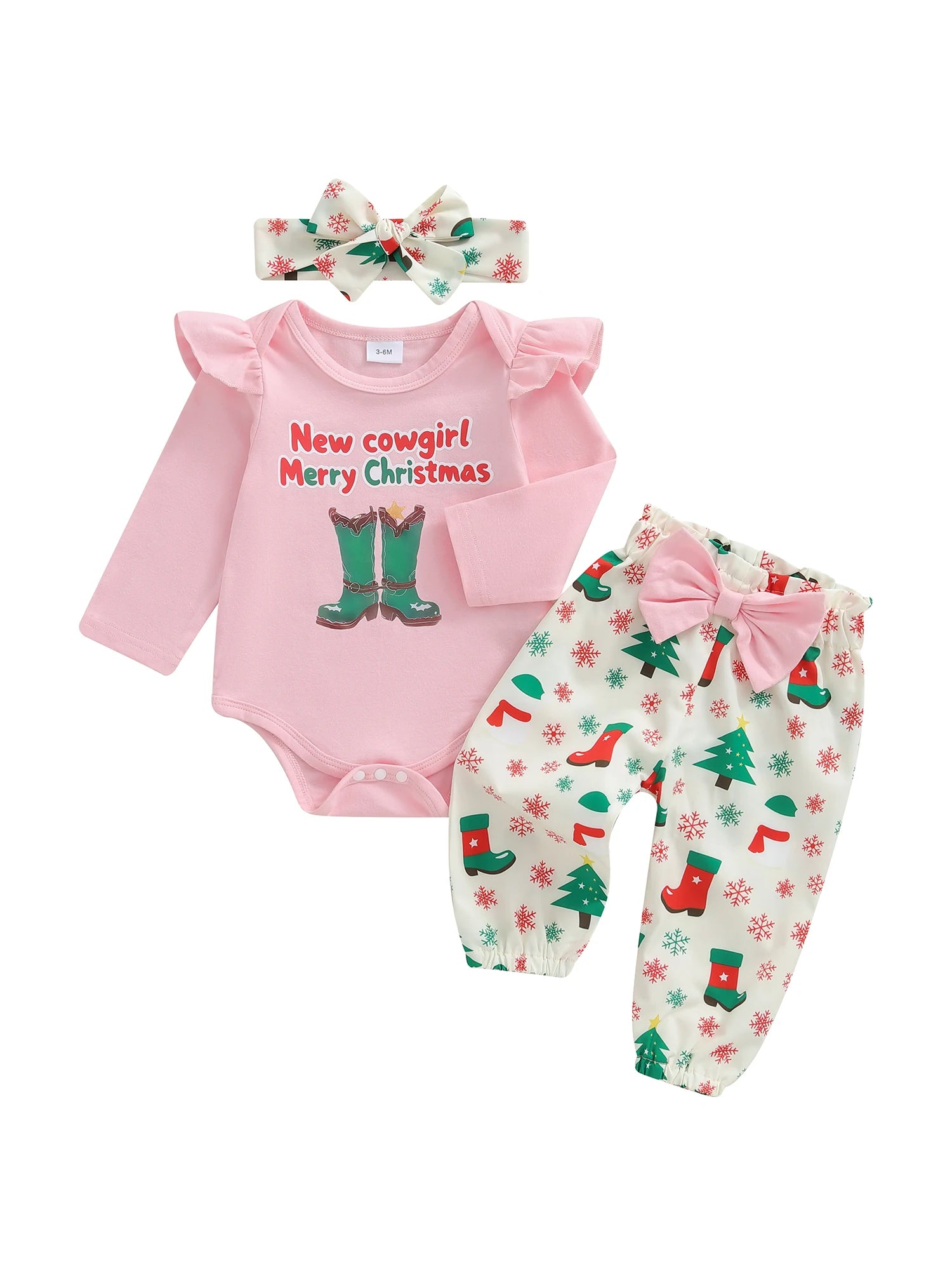 Christmas Baby Girl 3-Piece Outfit