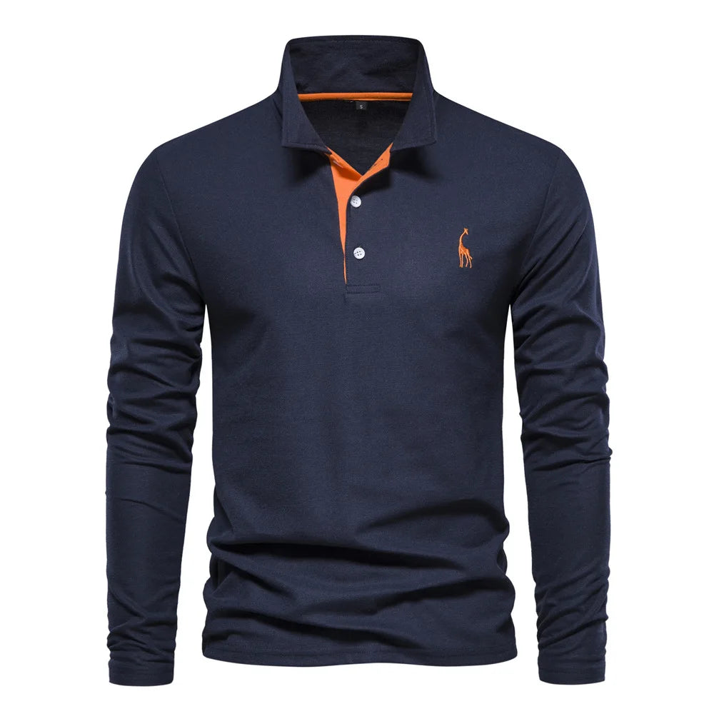 Long Sleeve Golf Polo Shirts Homme Spring Tshirt