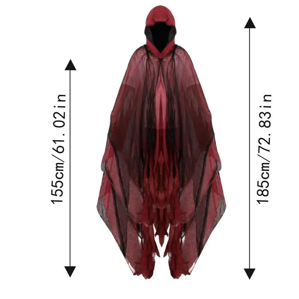 Gothic Ghost Hooded Cape Halloween Cosplay Costume
