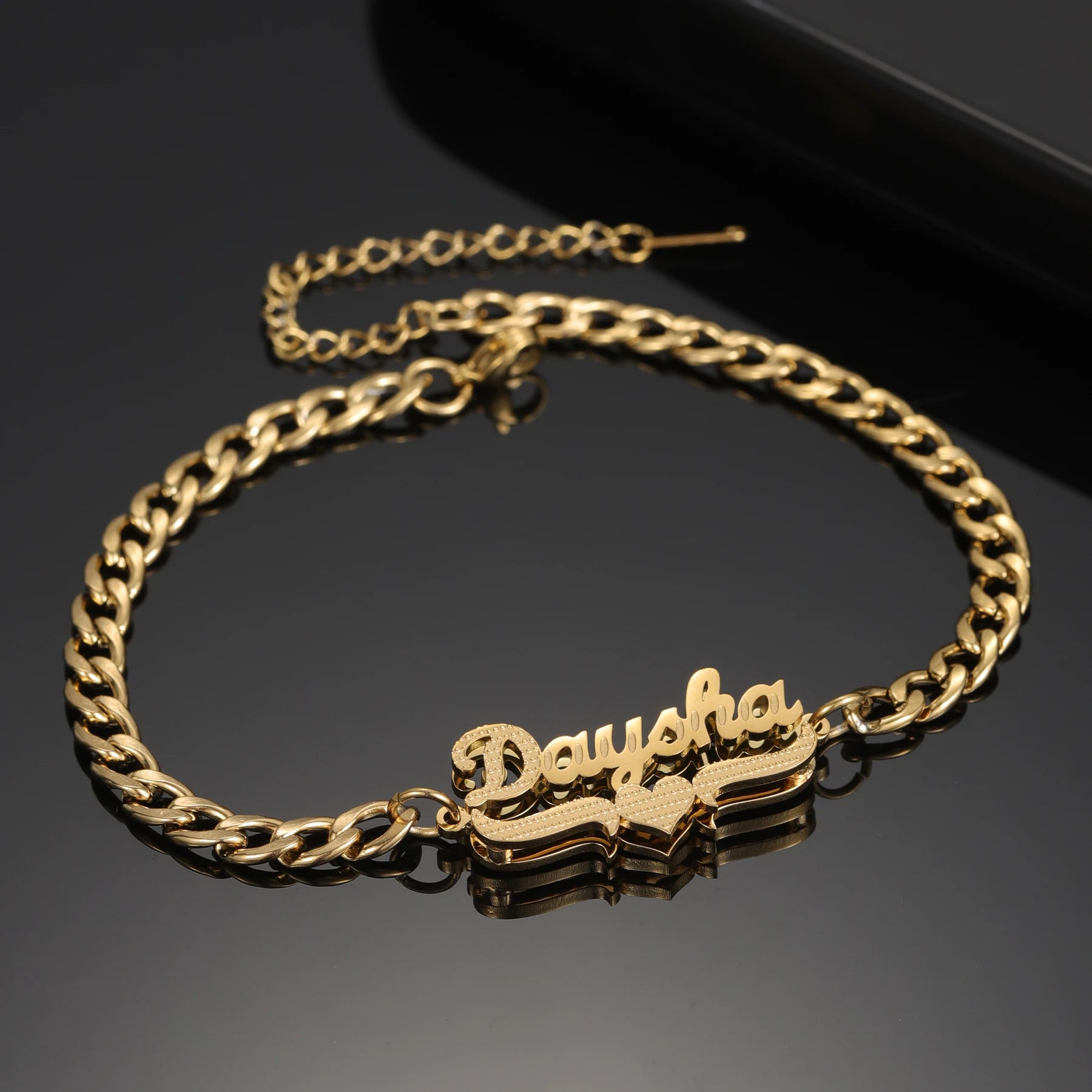 Double Plated Coustom Luxury Set Jewelry Unique Name Necklace Bracelet