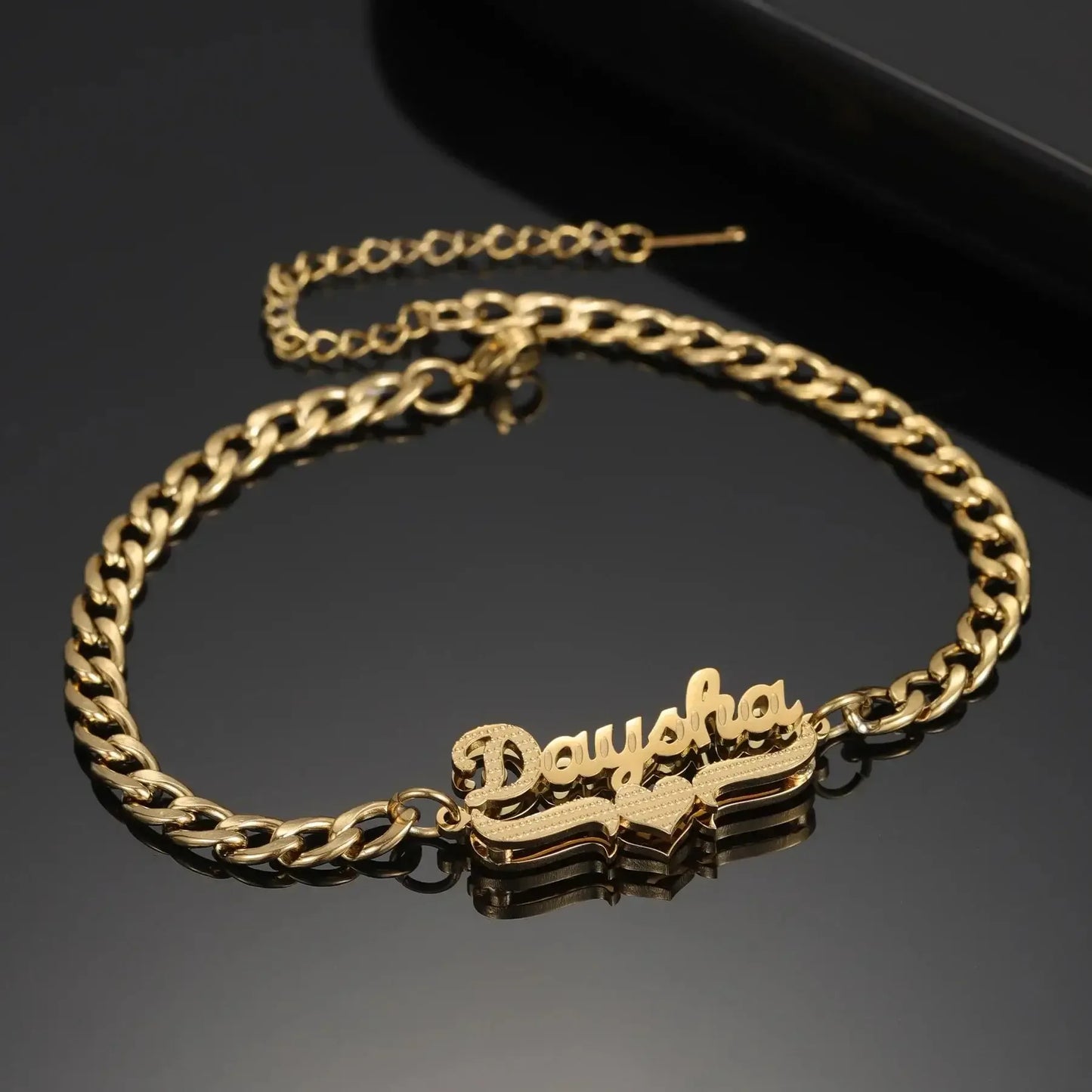 Double Plated Coustom Luxury Set Jewelry Unique Name Necklace Bracelet Silver-Set / United States