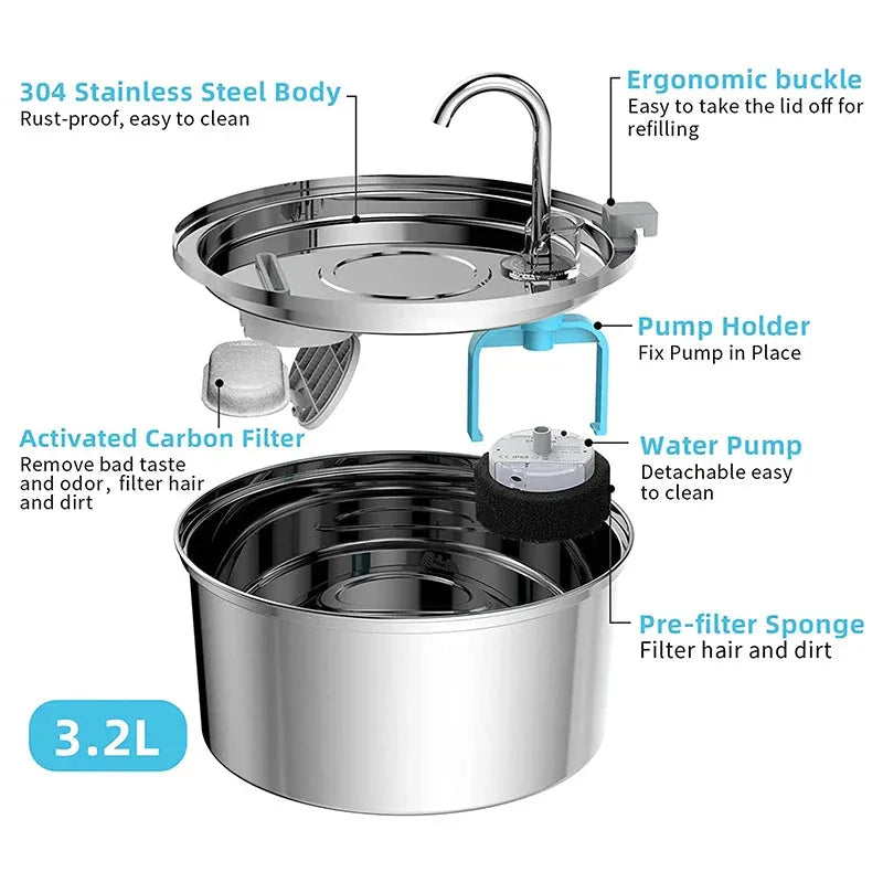 Automatic Drinker For Pet Water Dispenser 3.2L-Premium version
