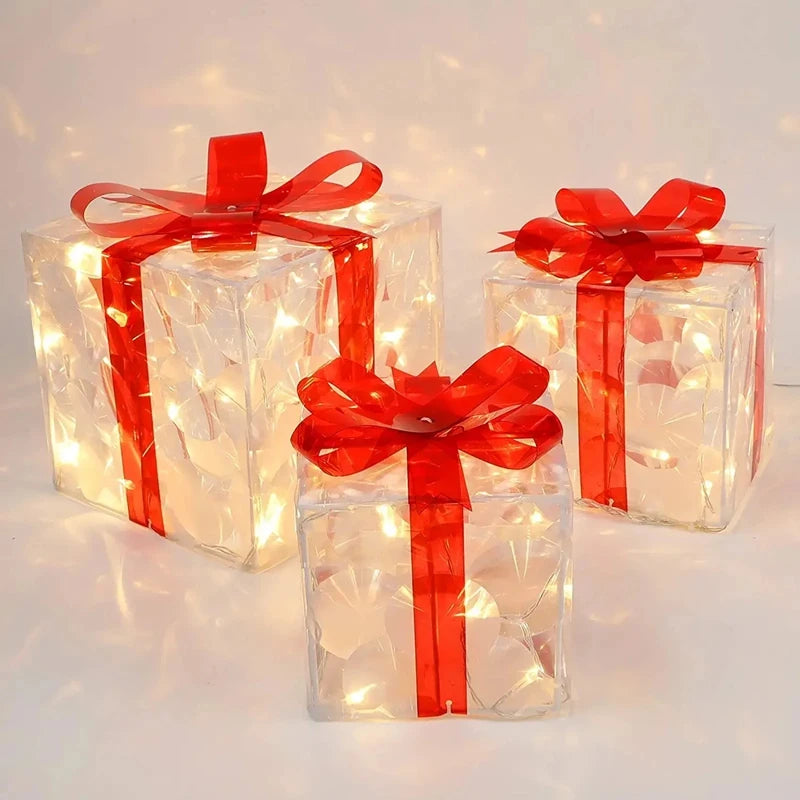 LED Lighted Christmas Gift Box Decoration