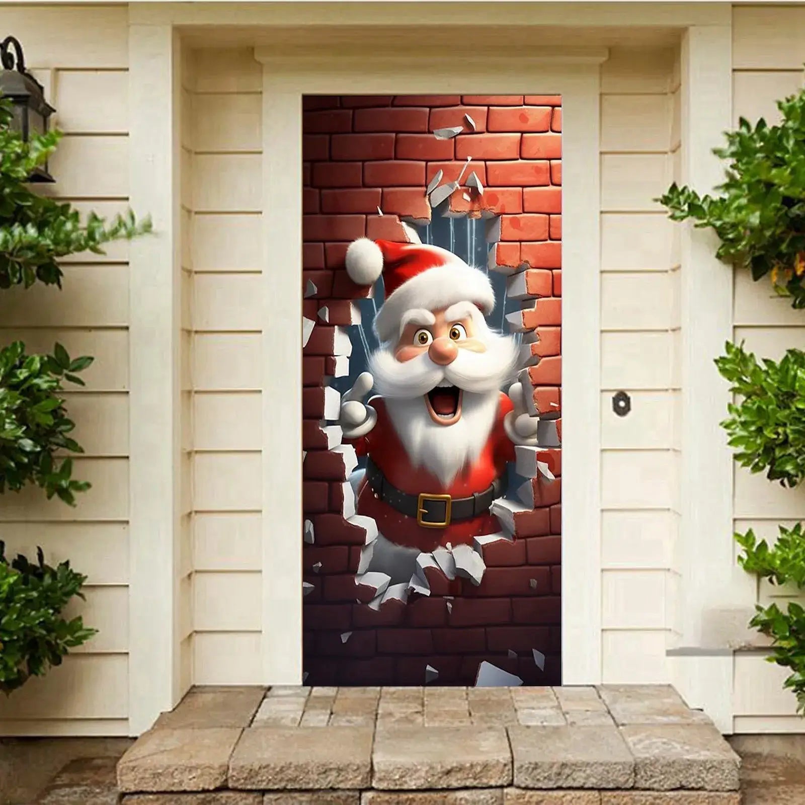 Santa Door Cover Decoration Tapestry Holiday Party B / One Size / United States