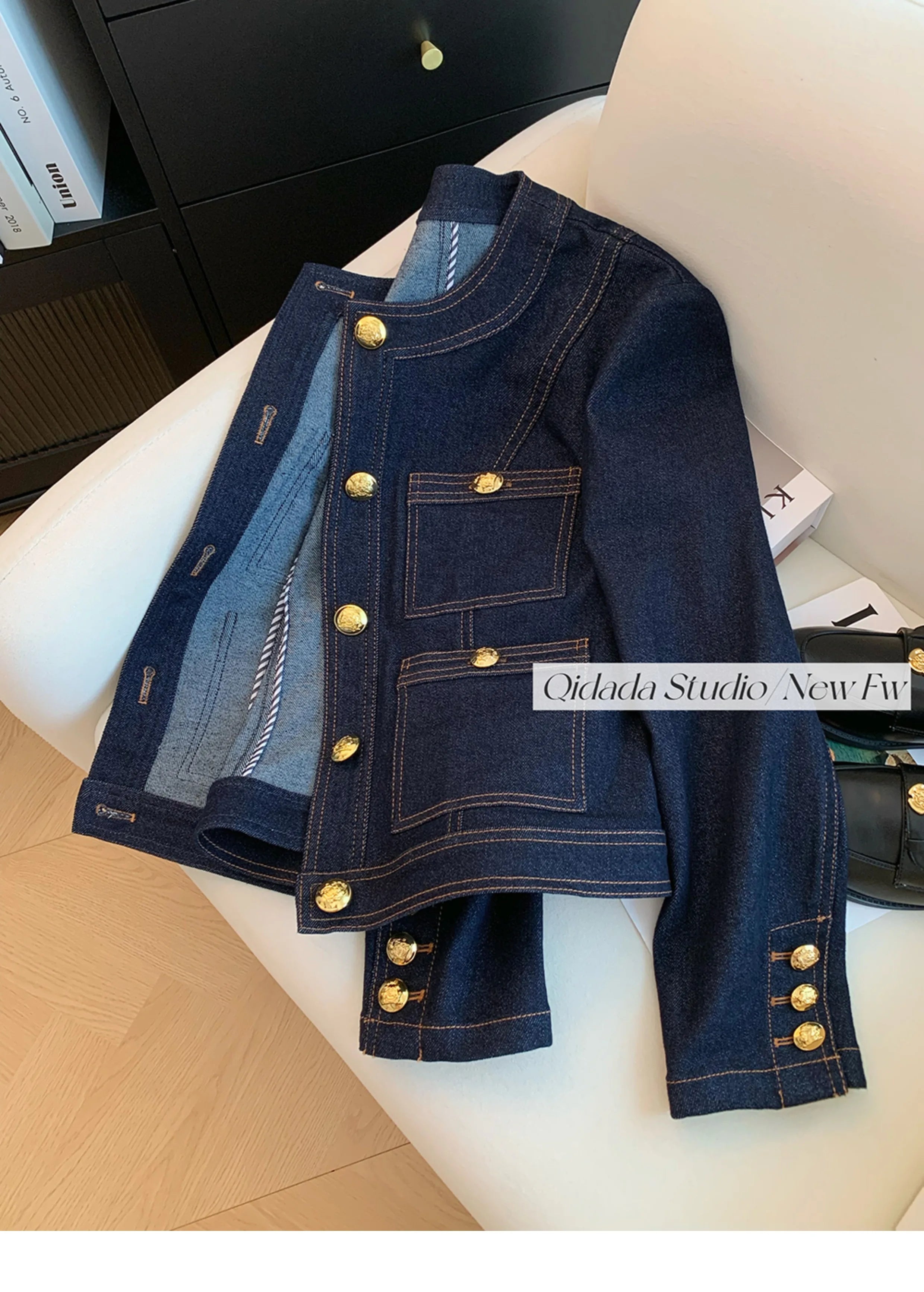 Casual Blue Elegant Denim Jacket