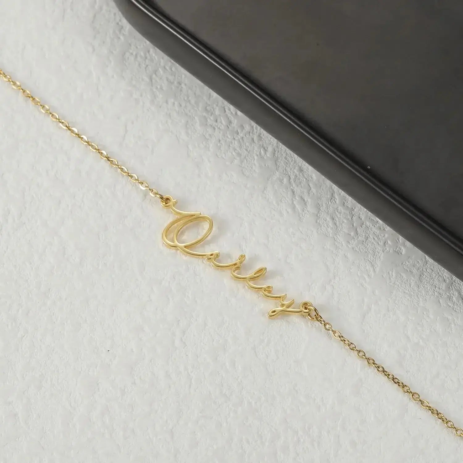 Shopminx Custom Name Bracelet Stainless steel Dainty Bracelets Necklace / 20cm / Silver