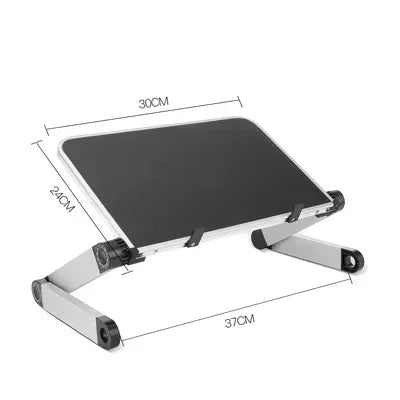 Adjustable Folding Laptop Desk White(with fan)-L