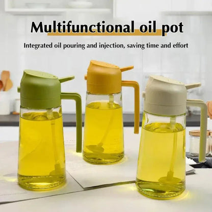 Dual Function Oil Spray and Pour Bottle Green