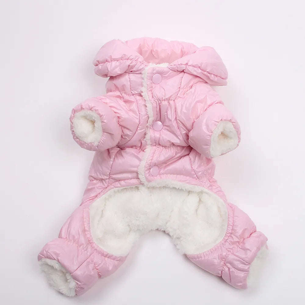 Dogs Cats Winter Jumpsuit with Leash Buckle