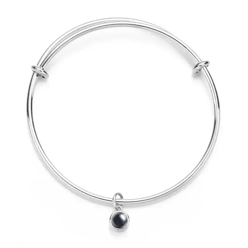 Customized Photo Projection Bracelets For Women Personalized Couple Bangles Silver / United States
