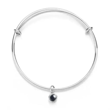 Customized Photo Projection Bracelets For Women Personalized Couple Bangles Silver / United States