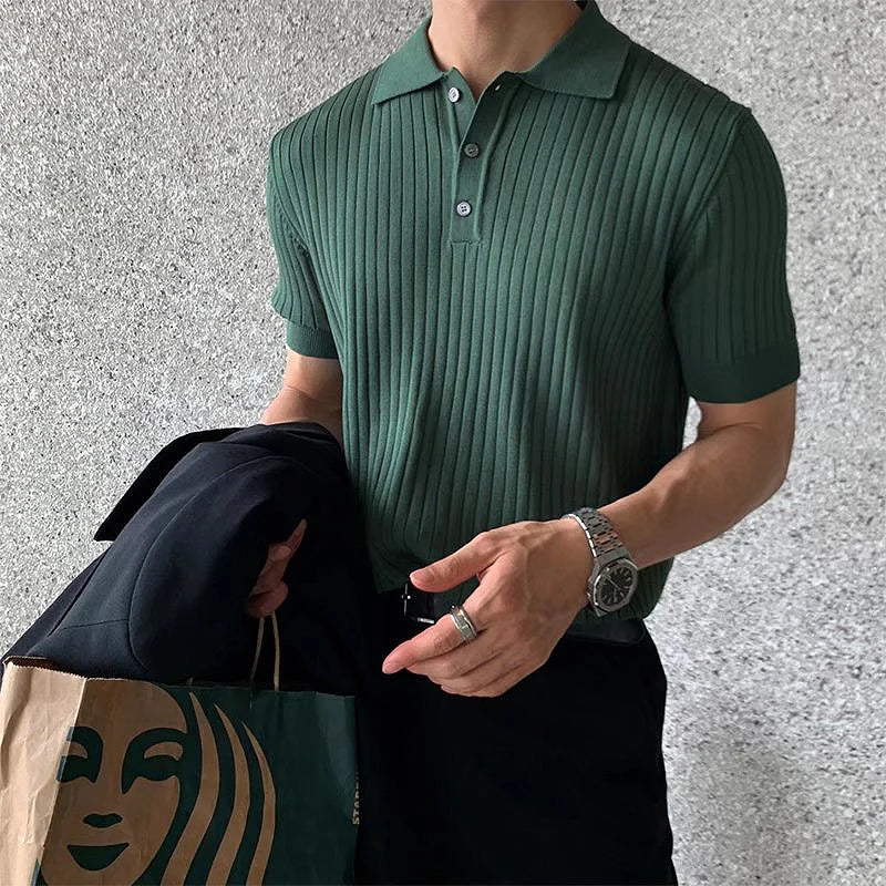 Men's Clothing Luxury Knit Polo Shirt