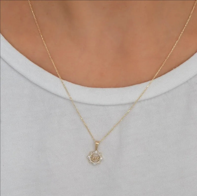 18K Gold Personalized Diamond Sun Name Necklace