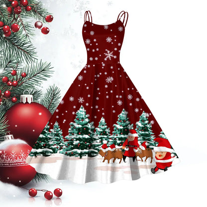 Women’s Christmas Cosplay Slip Dress Wine / L / United States