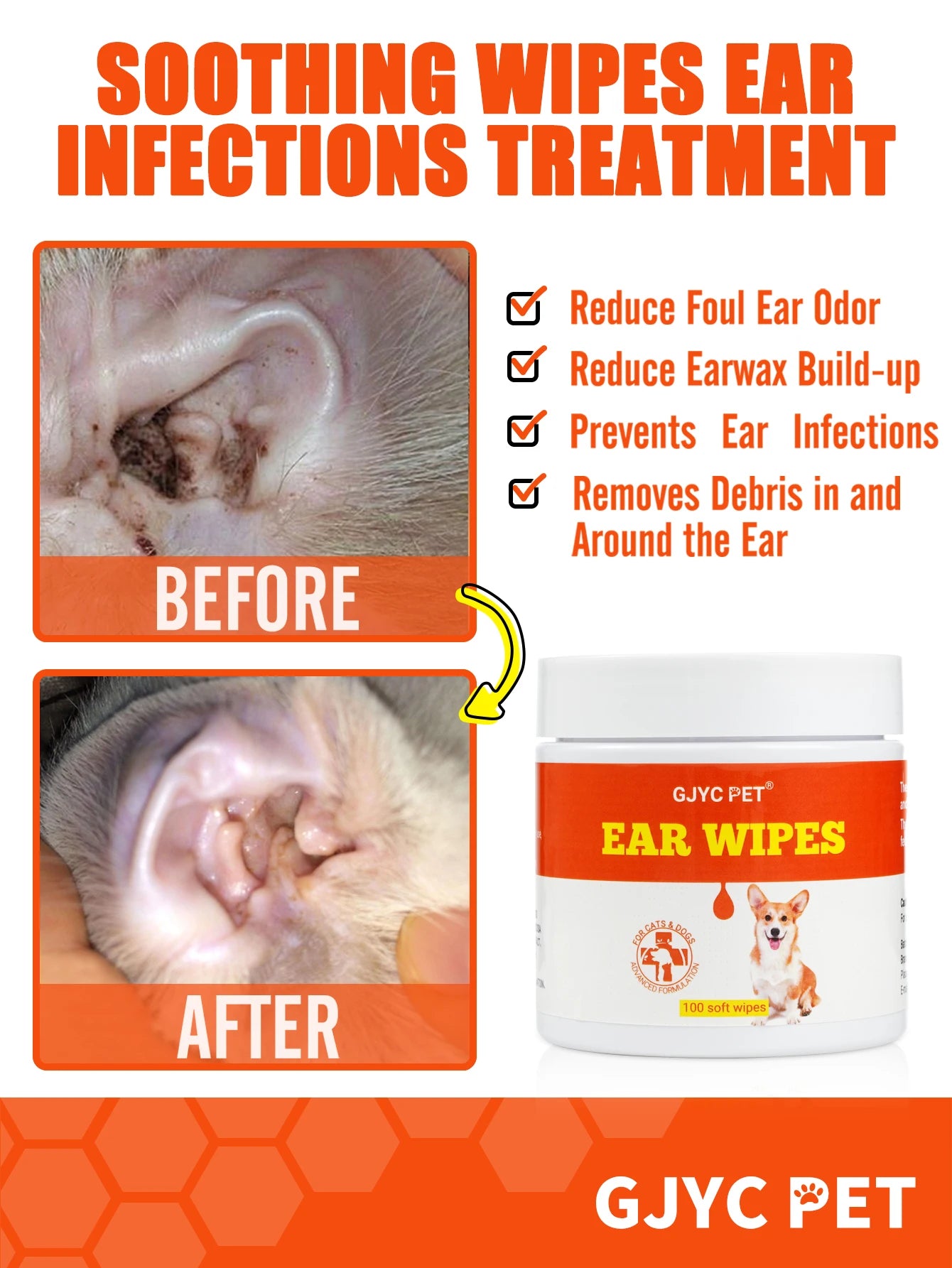 Pet Ear Wet Wipes