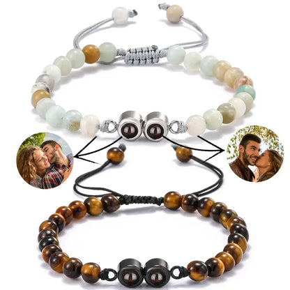 Multiple Photo Projection Bracelets Style 1 / Silver Beads / United States