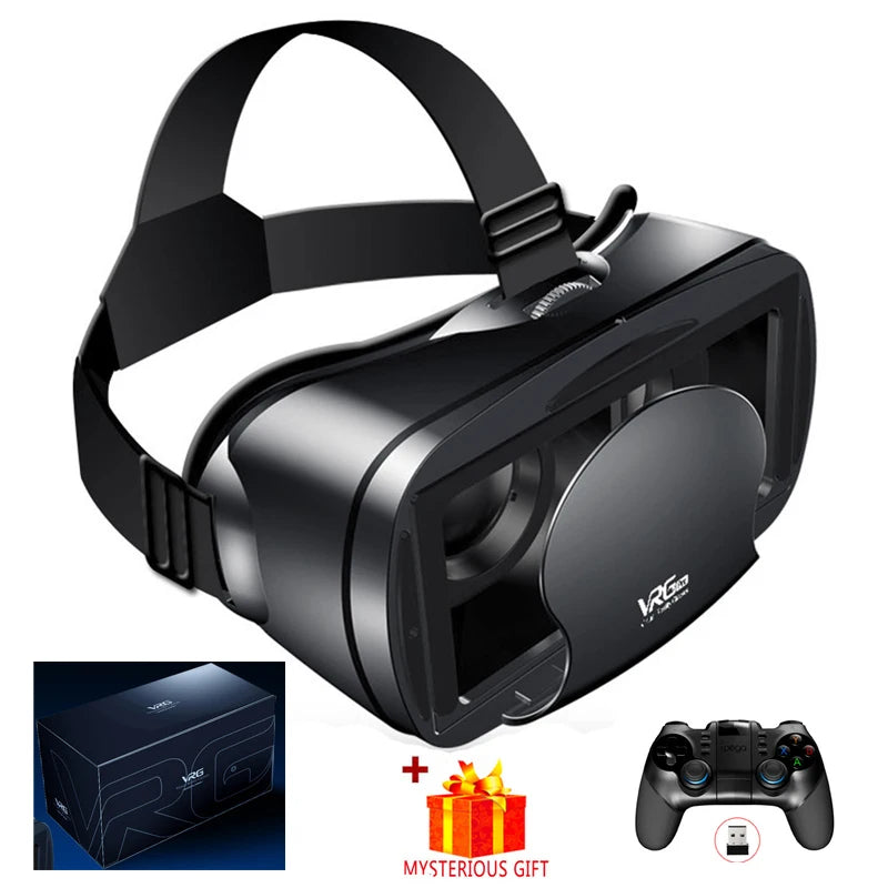 VRG Pro 3D VR Headset with Adjustable Lenses – Immersive Smart Glasses for 3.5–7” Smartphone