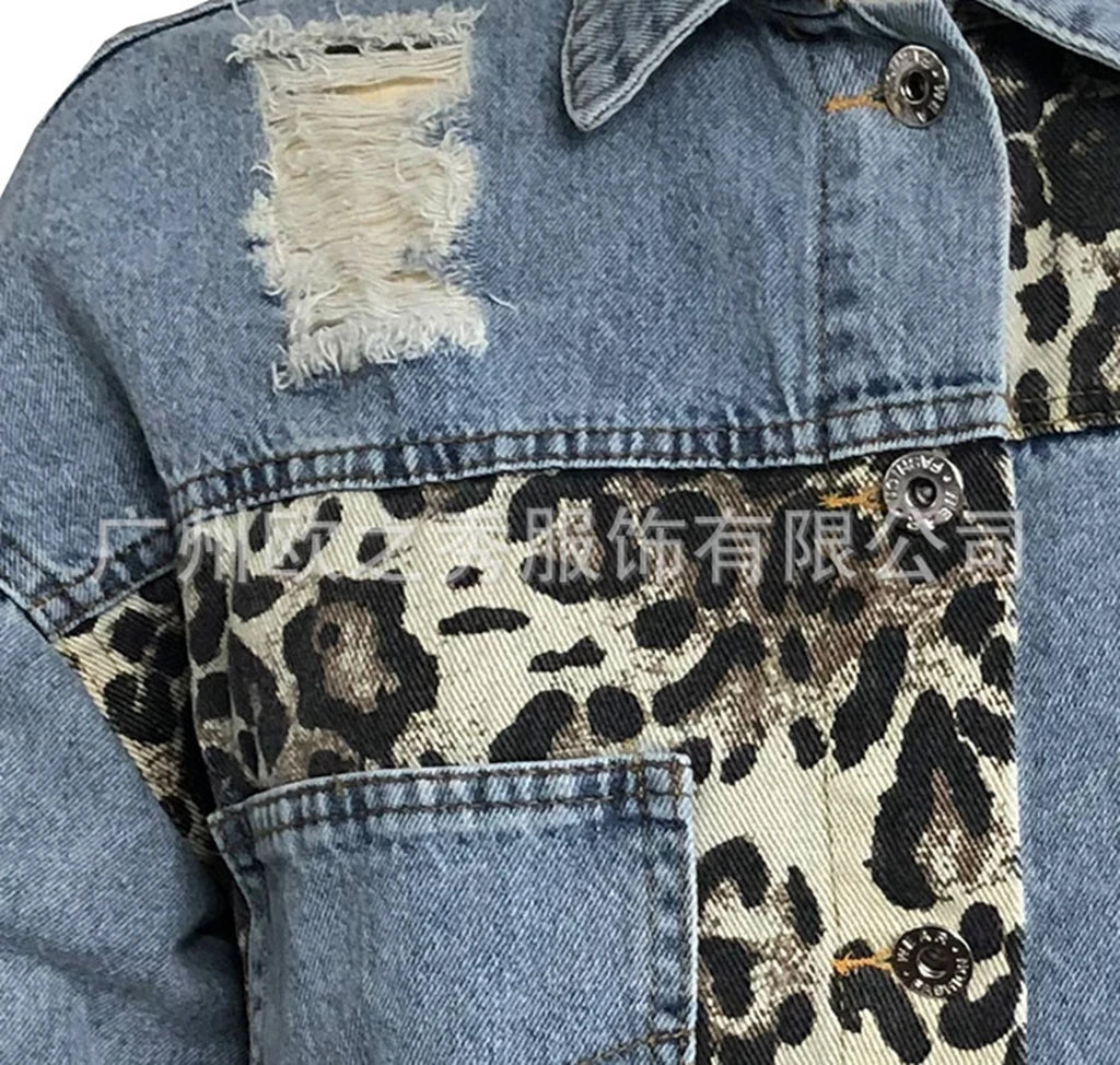 Women's Leopard Denim Jackets