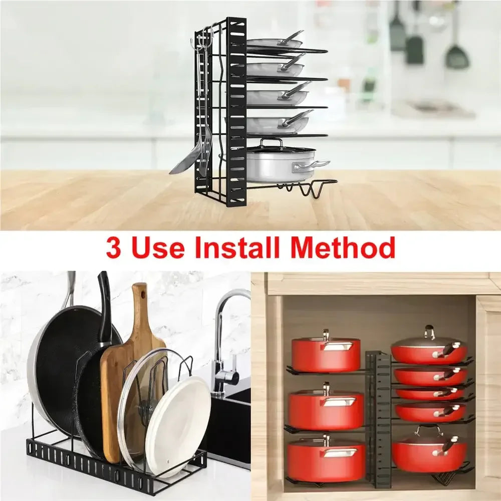 8 Tiers Pan Pot Organizer Rack Multi-layer Iron Wire 1 / United States