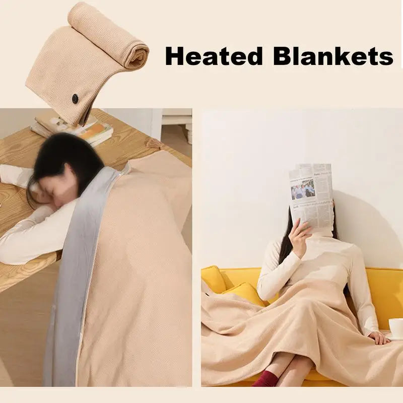 Heater Blanket USB-Powered Winter Plush Blanket Portable Heated Blanket Shawl