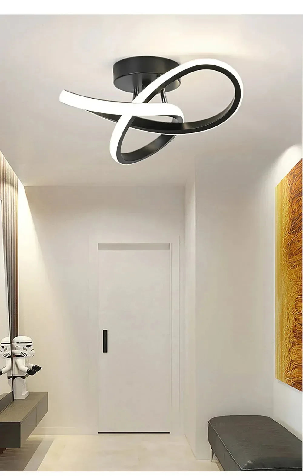 Modern LED Aisle Ceiling Lights B-Black / Cool white