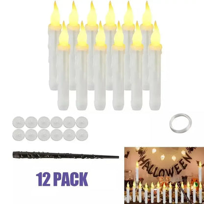 12PCS LED Floating Candles with Remote – Battery Operated United States / yellow