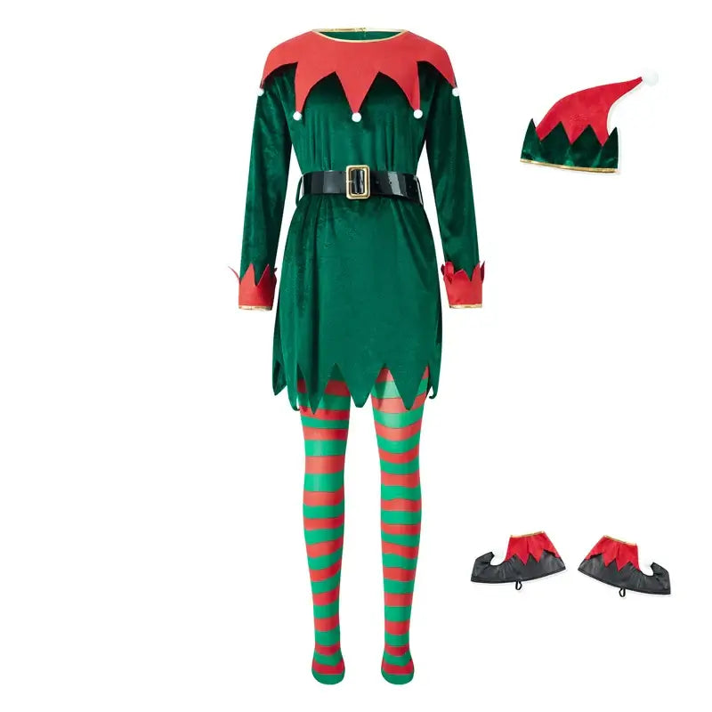 Women’s Christmas Elf Costume Multicolor / S / United States