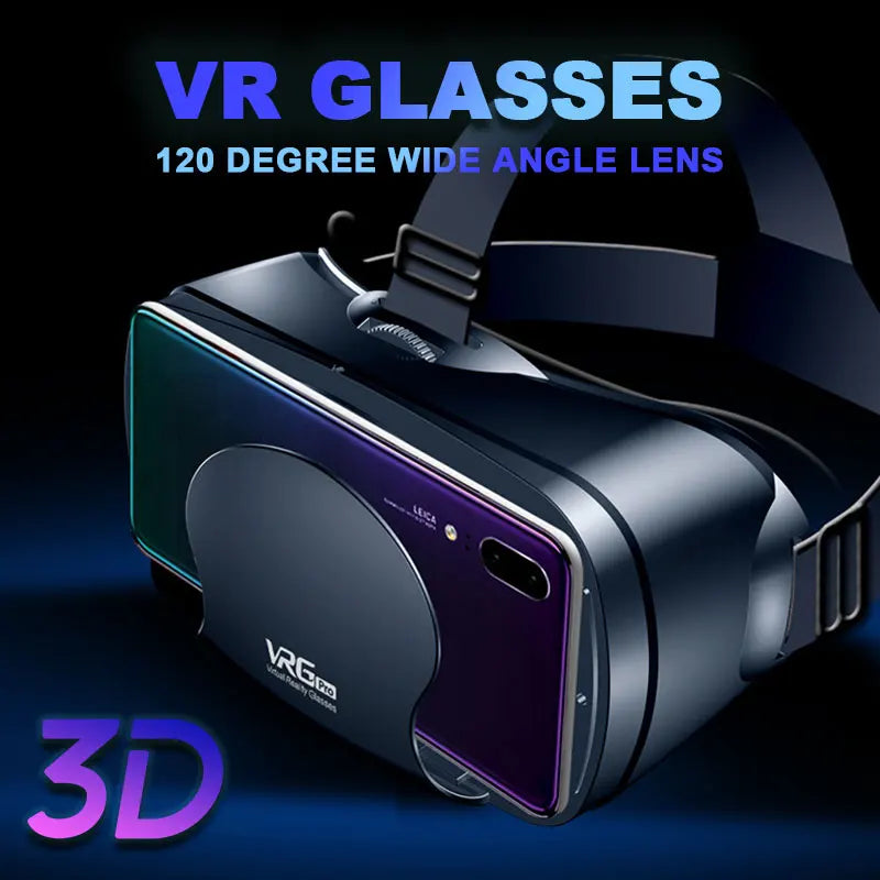 VRG Pro 3D VR Headset with Adjustable Lenses – Immersive Smart Glasses for 3.5–7” Smartphone